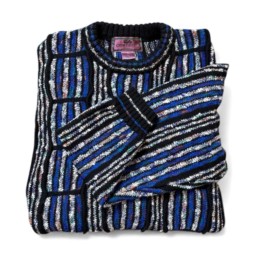 80’s 90’s Vintage Sweater Crewneck Funky Textured Cosby Coogi Grandpa L Large
